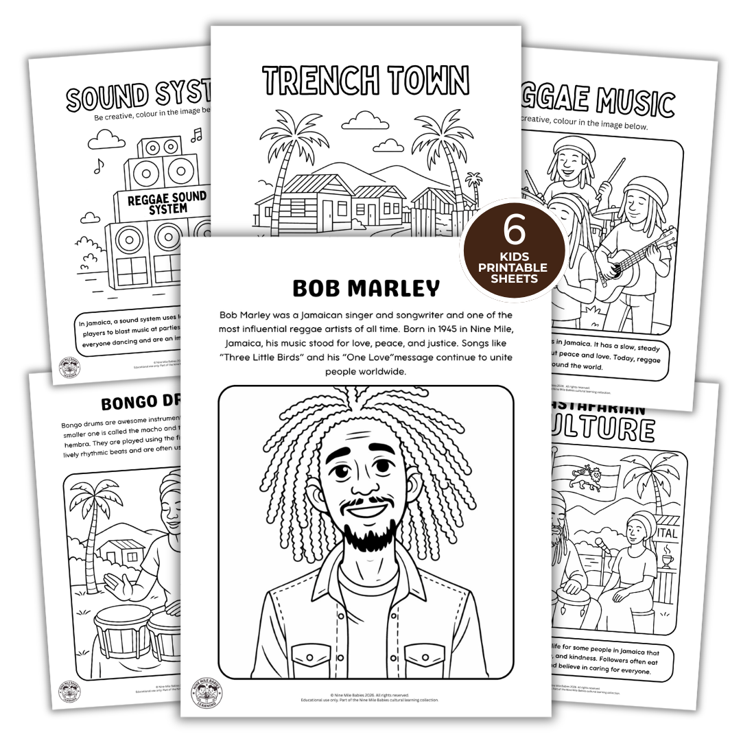 Reggae Music Culture Learning Pack | Printable Colouring Activities for Kids (PDF)