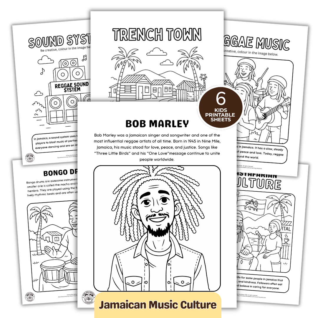 Reggae Music Culture Learning Pack | Printable Colouring Activities for Kids (PDF)